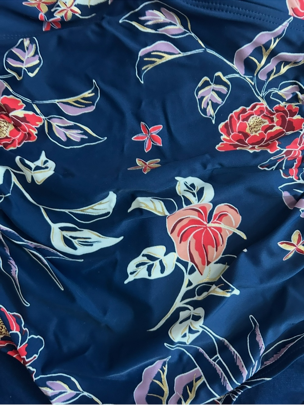Heat Floral One Piece Swimsuit Women's Small Navy Blue Tropical Print - Picture 9 of 10